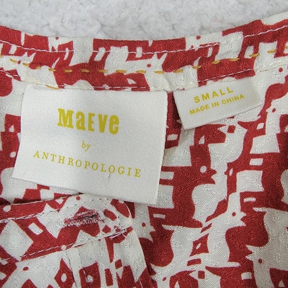 Anthropologie Maeve Avignon Abstract Scotty Dog Print Button Up Top Size Small - Picture 6 of 6